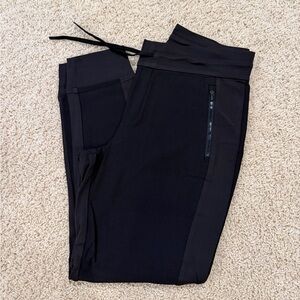 Athleta Black Track Joggers with Zip Pocket